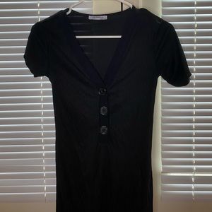 Maxi half button down dress.